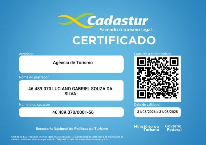 Certificado Cadastur Oficial LG Transfer